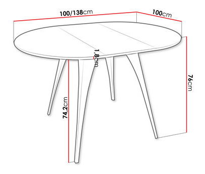 Jídelní stůl Izzy 100 (černá + dub craft zlatý)