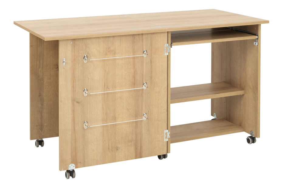 Pracovní stůl na kolečkách Wernalo 1 (dub riviera)