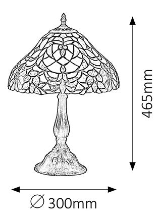 Stolní lampa Mirella 8090 (bronzová + vícebarevné)