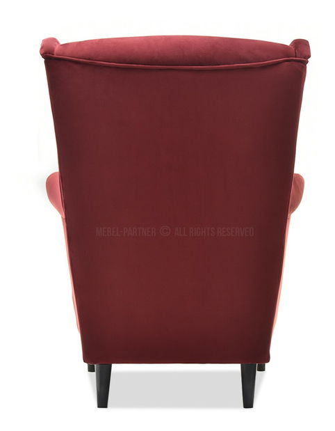 Křeslo ušák Margis (bordó + ořech)