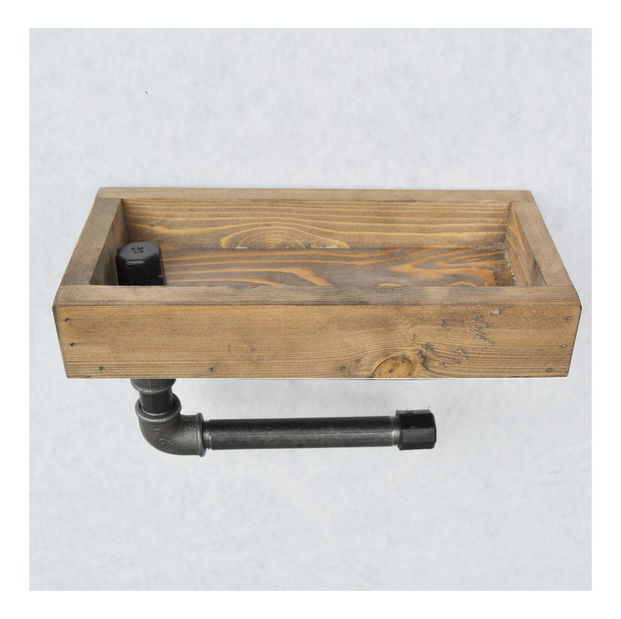 Držák na toaletní papír Nenanu 17 (ořech + černá)