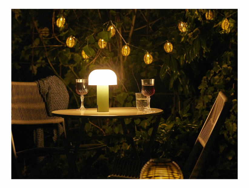 Venkovní LED lampa Snaloria (bílá + zelená)