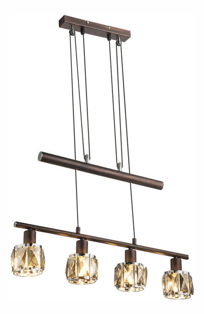 Závěsné svítidlo Indiana 54357-4Z (bronzová + kouřová)