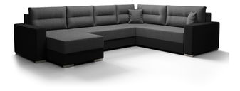 Rohová sedačka ve tvaru U Glide 3 (tmavě šedá + černá) (P)