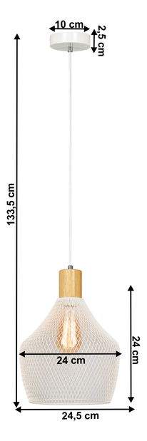 Visací lampa Karis (bílá + přírodní)