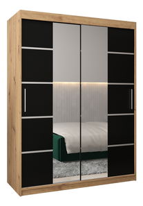 Šatní skříň 150 cm Verika 4 150 (dub artisan + černá)