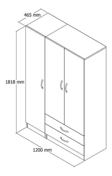 Šatní skřín Gerdo 501 (bílá)