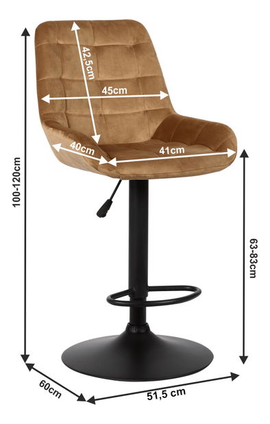 Barová židle Clota (hnědá)