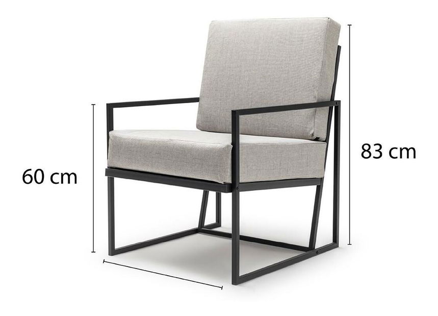 Zahradní křeslo Pedine 1 (béžová + černá)