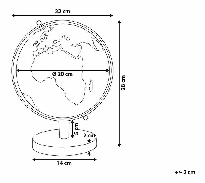 Glóbus 28 cm CONBO (bílá + černá)