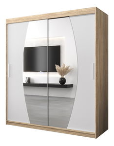 Šatní skříň 180 cm Eclipse (dub sonoma + bílá matná)