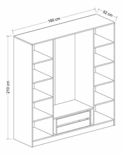 Šatní skříň Kalia 7784 (bílá)