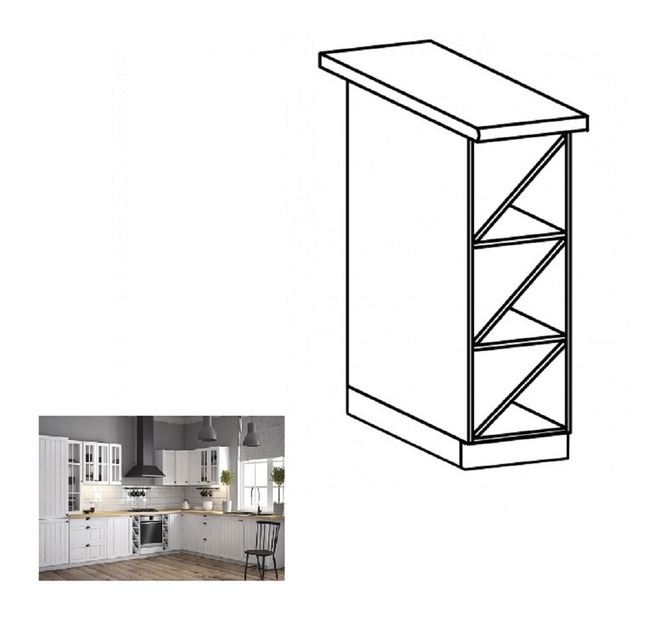 Dolní kuchyňský regál D20W Provense (bílá)
