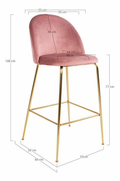 Barová židle Llonina (růžová)