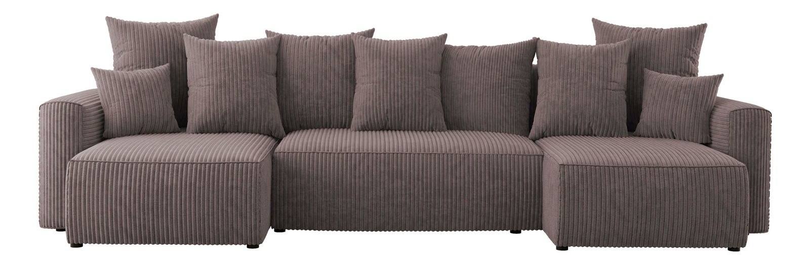 Rohová sedačka Denia U (tmavě hnědá) (L)