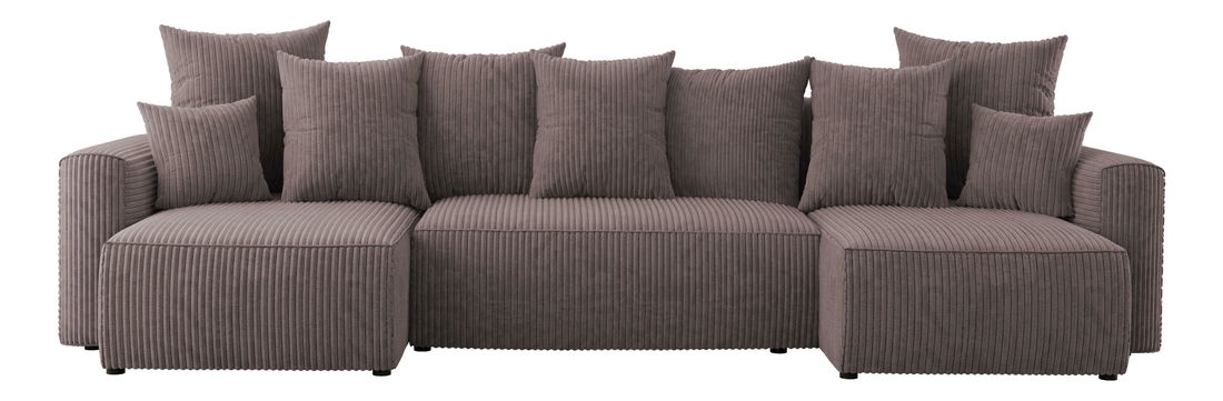 Rohová sedačka Denia U (tmavě hnědá) (L)