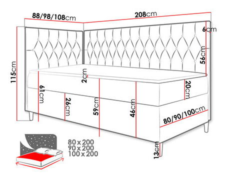 Jednolůžková postel 90cm Rivaldo 3 (bílá + světle šedá)
