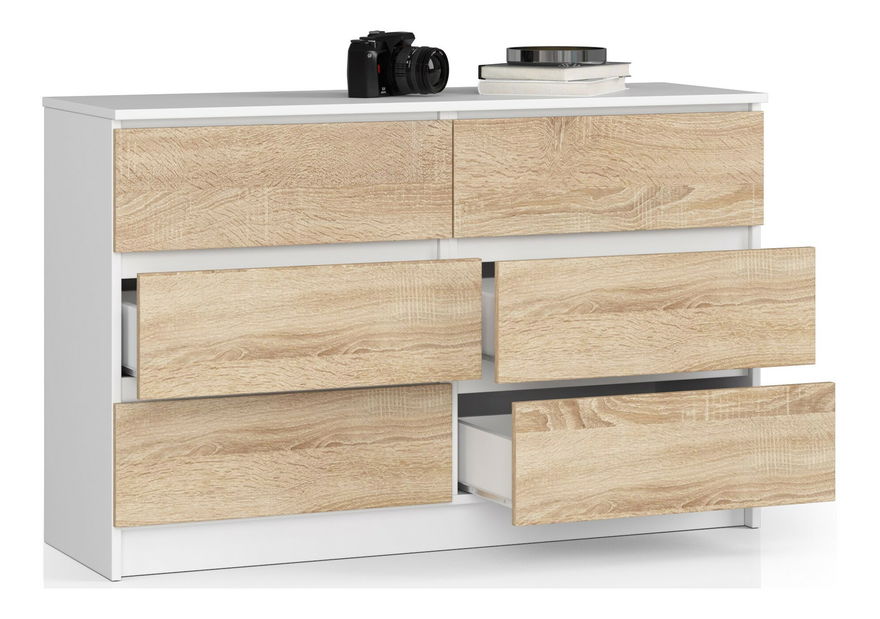 Komoda Kapil (bílá + dub sonoma)