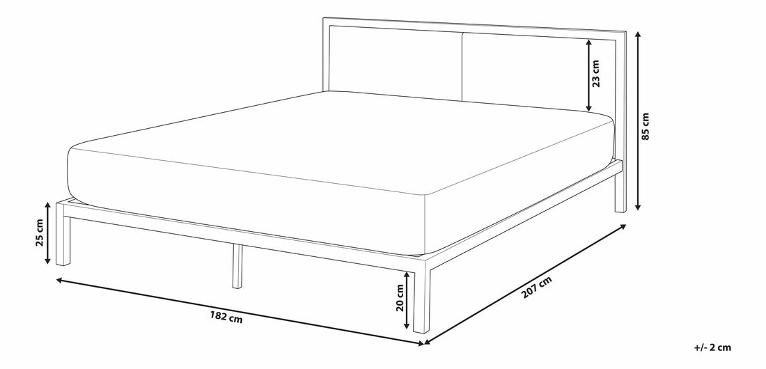 Manželská postel 180 cm CAMAR (s roštem) (černá)