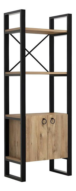 Regál Mupeli 1 (borovice atlantická + černá)