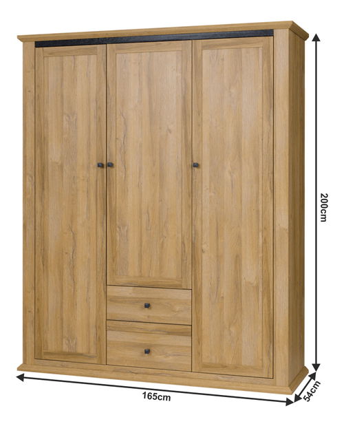 Šatní skříň Leoras MZ3 (dub grand)