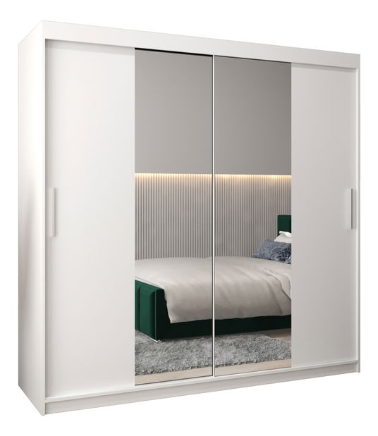 Šatní skříň 200 cm Toki 1 (Bílá matná + Bílá matná)