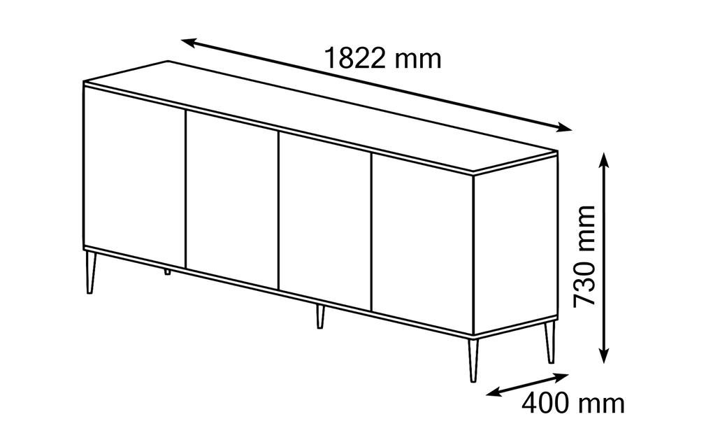 Skříňka Pietra 4D (bílá)