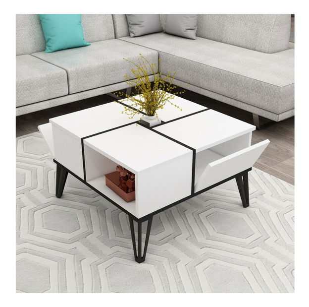 Konferenční stolek Nicholas (bílá + černá) *bazár