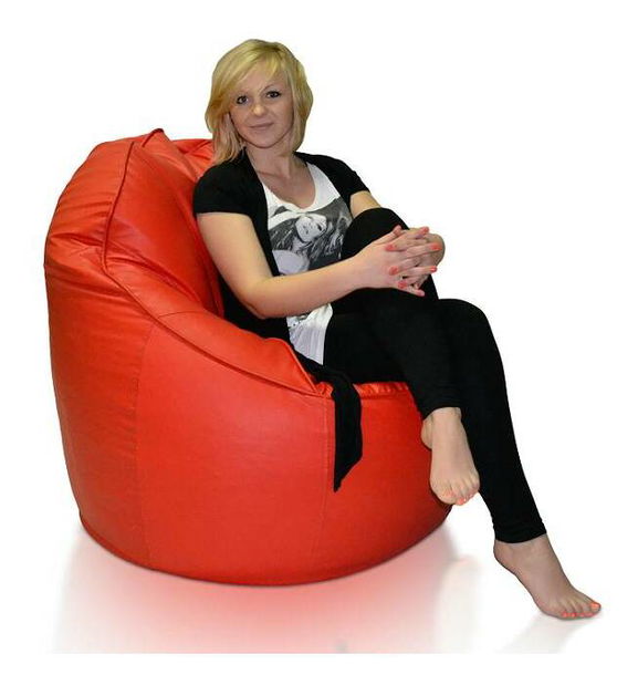 Sedací pytel s taburetkou Exclamation (červená)