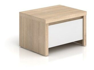 Noční stolek BRW Kaspian KOM1S (dub sonoma + lesk bílý)