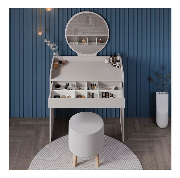 Toaletní stolek Trinity 1 (bílá) (se zrcadlem)