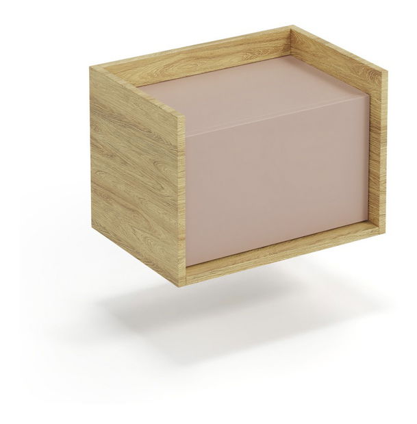 Skříňka Mozelle 1D2 (hikor + růžová)