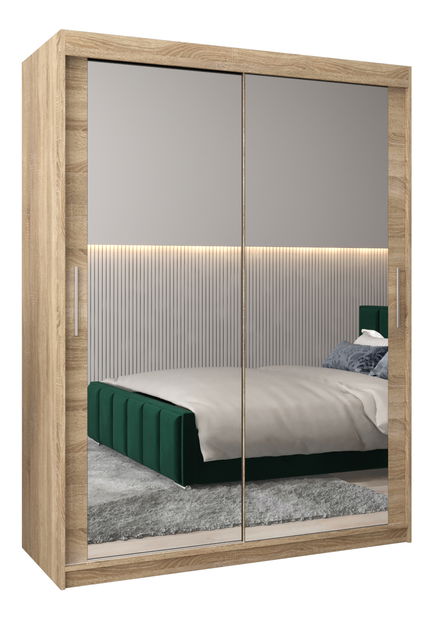 Šatní skříň 150 cm Toki 3 (Dub sonoma + Dub sonoma)