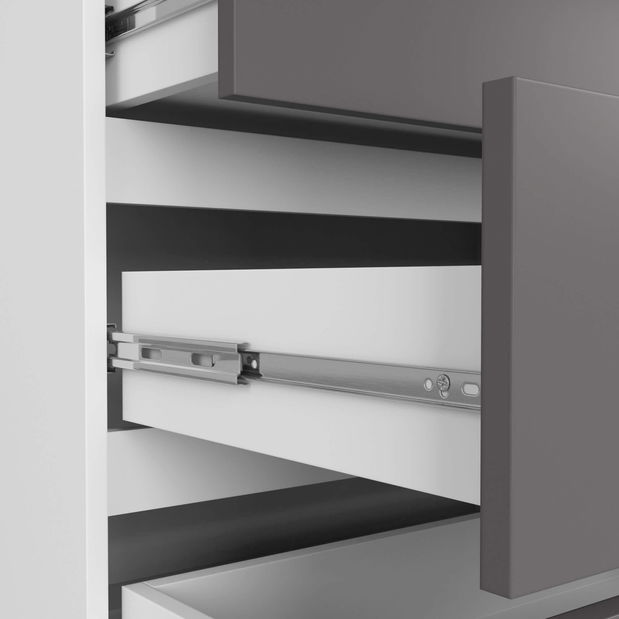 Komoda Koa IV (bílá + šedá)