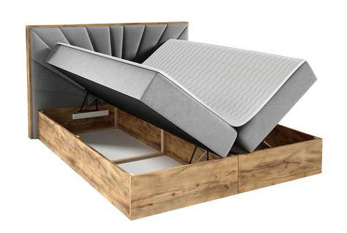 Kontinentální postel Madaris 7 (dub lancelot + béžová) *bazar