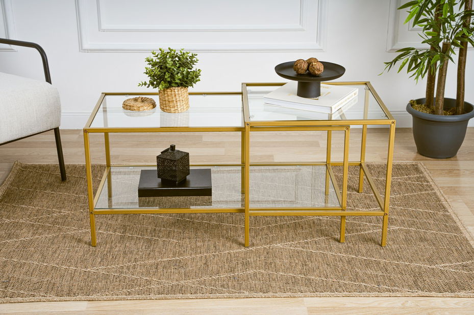 Set 2 ks. konferenčních stolků Sevaga (zlatá)