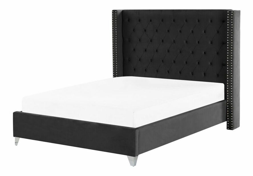 Manželská postel 140 cm Lubbka (černá) (s roštem)