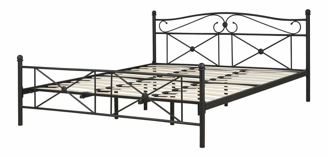 Manželská postel 180 cm Ramirez (černá) (s roštem)