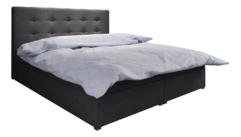 Manželská postel Boxspring 180 cm Fade 1 (tmavě šedá) (s matrací a úložným prostorem)