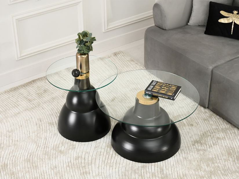 Konferenční stolek Ofendi (průhledné + černá)