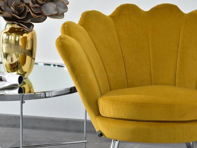 Křeslo Lasair (hořčicová + černá)