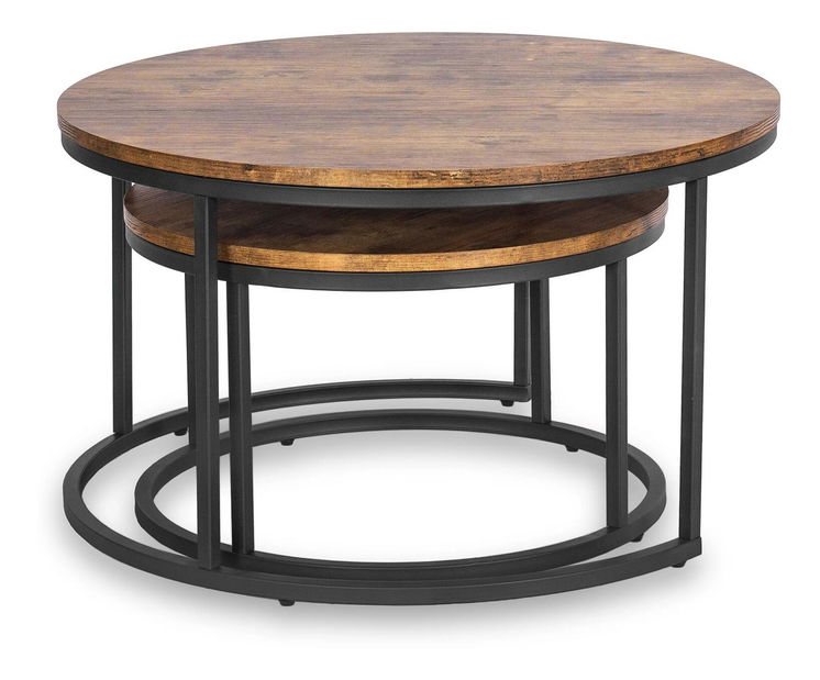 Set 2 konferenčních stolků Firmadas Max (dub rustikal)