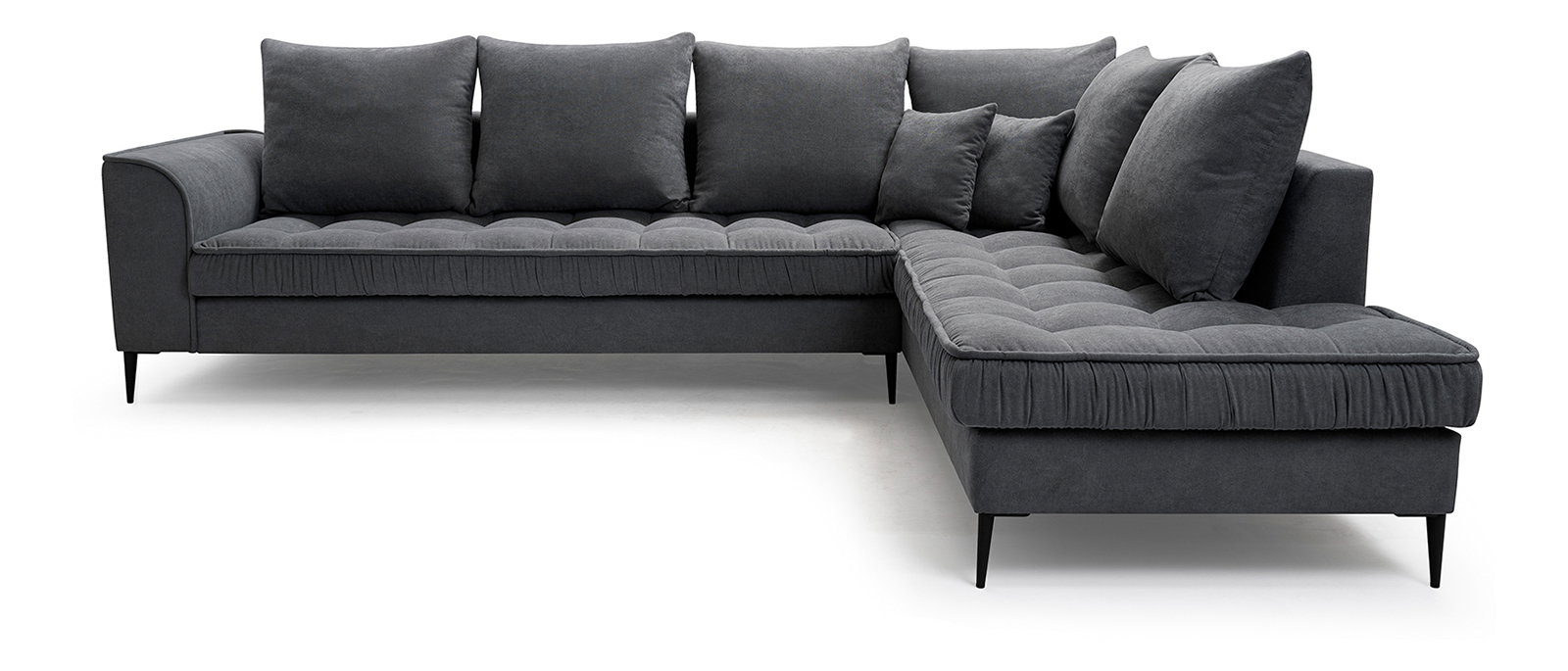 Rohová sedací souprava Lunara (tmavě šedá) (P)