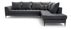 Rohová sedací souprava Lunara (tmavě šedá) (P)