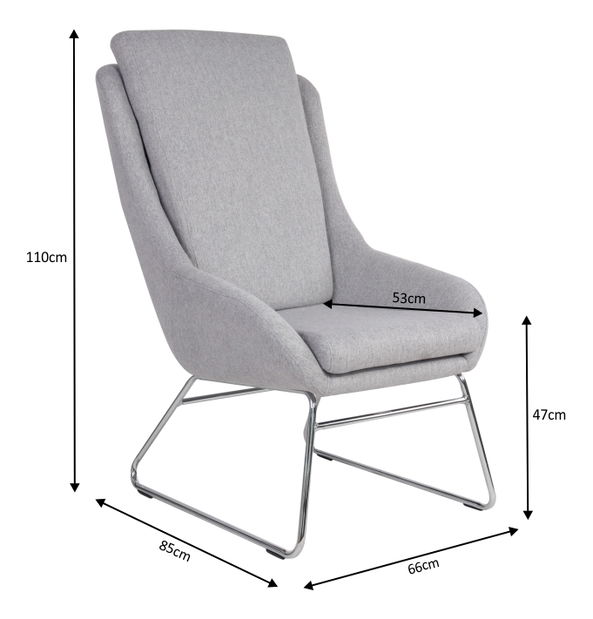 Křeslo s podnoží Loman (šedá)