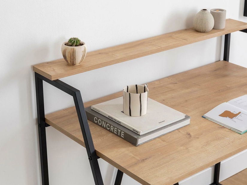 Psací stůl Nidupe 4 (dub safírový + černá)