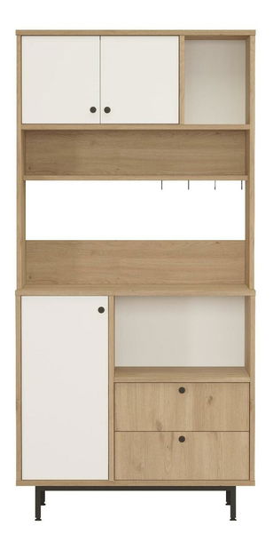 Policová skříň Rebutia 4 (dub + bílá)