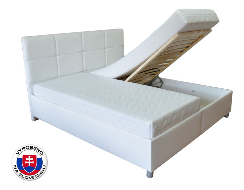 Manželská postel 180 cm Albatros (bílá) (s rošty a matracemi)