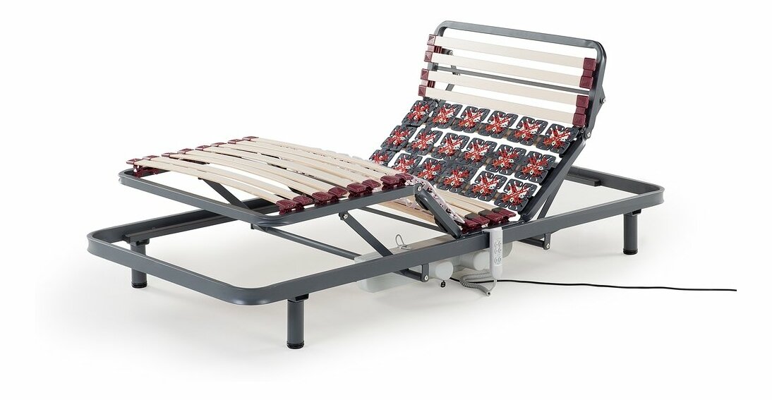 Lamelový rošt 200x90 cm Muun (šedá) (elektrický)