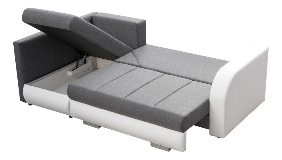 Rohová sedací souprava Rubella (hnědá + bílá) (L)